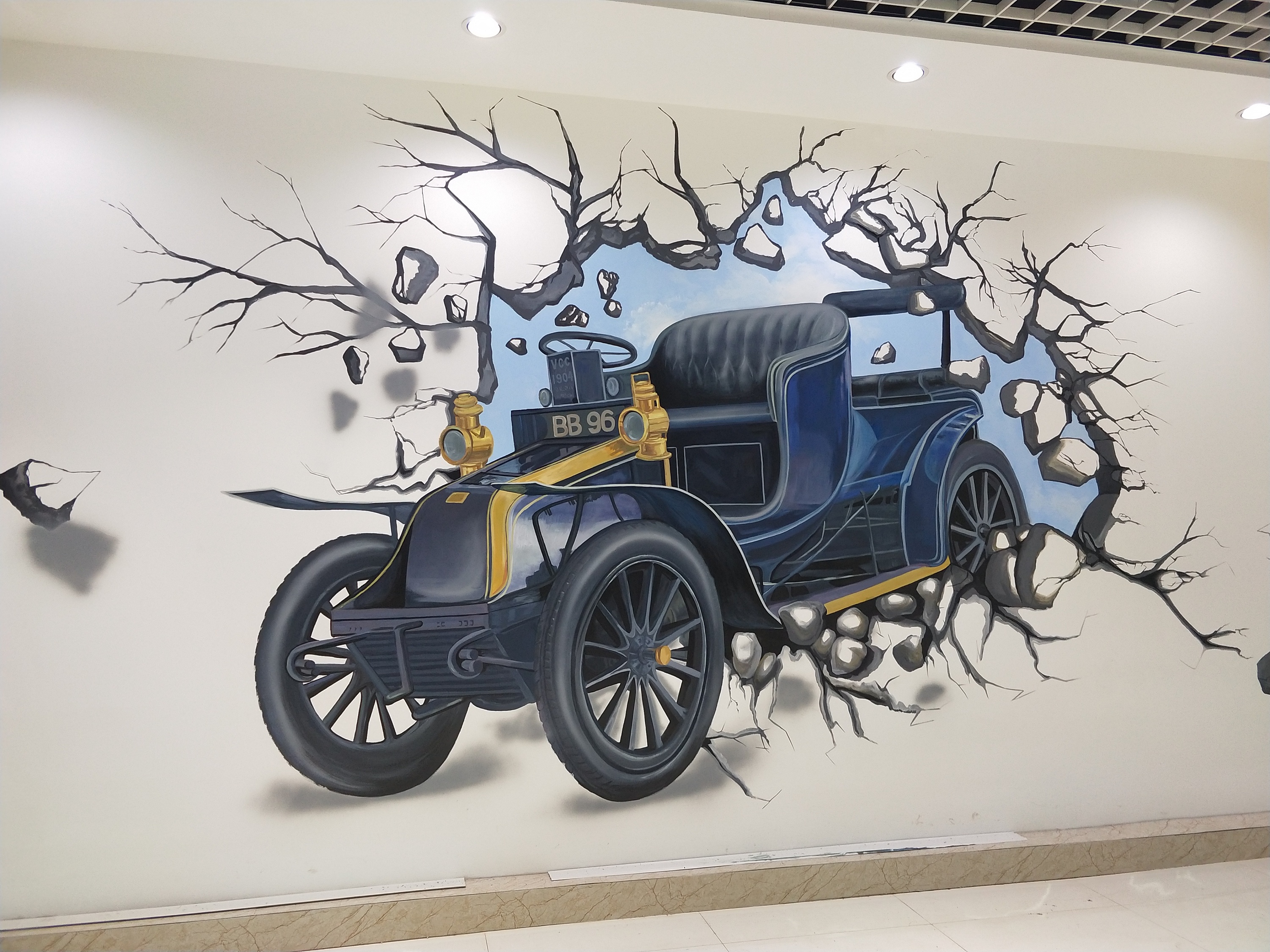 手绘3D壁画 当汽车艺术驶入视觉奇境